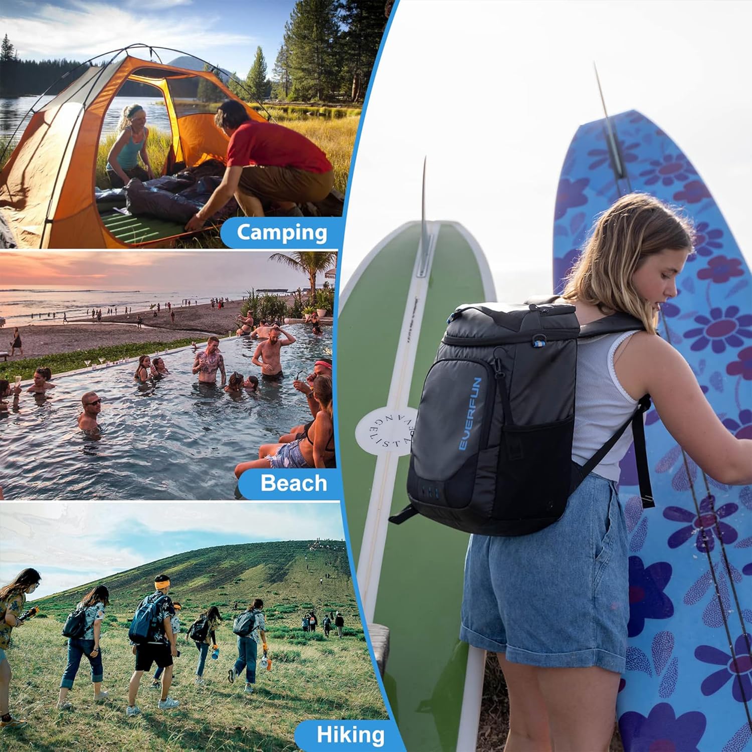 EVERFUN Backpack Cooler – Insulated Leakproof Soft Cooler